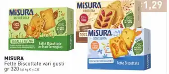 Prezzemolo e Vitale Misura Fette Biscottate vari gusti gr 320 offerta