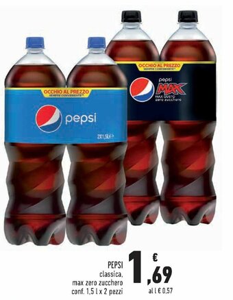 Conad Pepsi Classica, Max Zero Zucchero conf. 1.5 l x 2 pezzi offerta