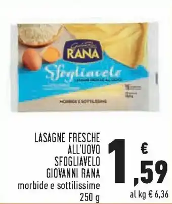 Conad Giovanni Rana Lasagne Fresche All'uovo Sfogliavelo morbide e sottilissime 250 g offerta