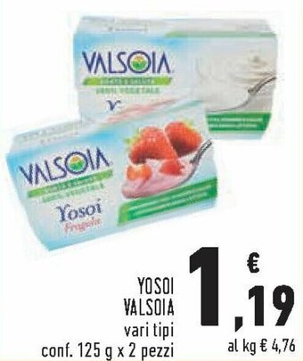 Conad Valsoia Yosoi vari tipi conf. 125 g x 2 pezzi offerta