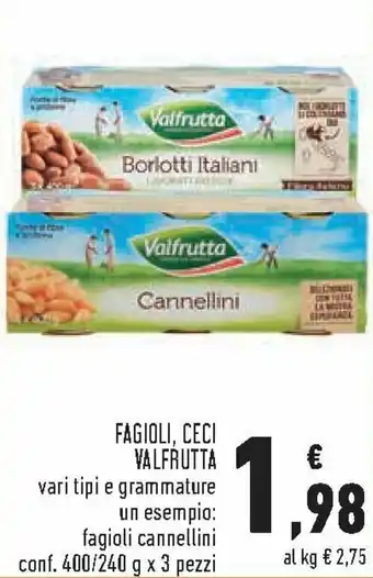 Conad Valfrutta Fagioli, Ceci 400/240 g x 3 pezzi offerta