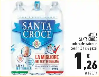 Conad Santa Croce Acqua minerale naturale conf. 1,5 l x 6 pezzi offerta