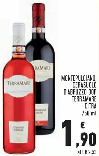 Conad Terramare Citra Montepulciano, Cerasuolo D'Abruzzo DOP 750 ml offerta