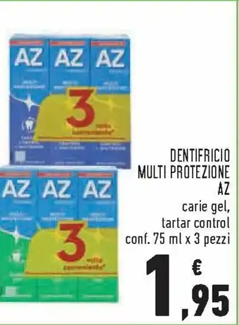 Conad AZ Dentifricio Multi Protezione 75 ml x 3 pezzi offerta