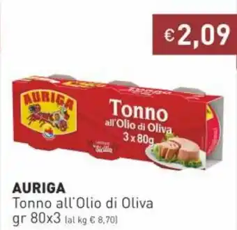 Prezzemolo e Vitale Auriga Tonno all'Olio di Oliva 80gr x 3 offerta