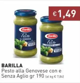 Prezzemolo e Vitale Barilla Pesto alla Genovese con e Senza Aglio 190gr offerta