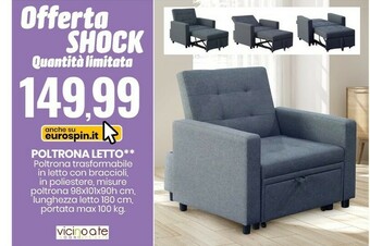 Eurospin Poltrona Letto offerta