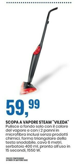 Eurospin Vileda Scopa A Vapore Steam offerta