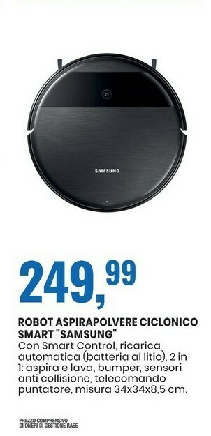 Eurospin Samsung Robot Aspirapolvere Ciclonico Smart offerta