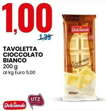 Eurospin Dolciando Tavoletta Cioccolato Bianco offerta