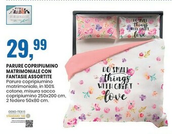 Eurospin Parure Copripiumino Matrimoniale Con Fantasie offerta