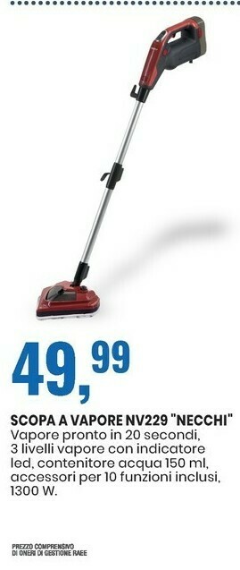 Eurospin Necchi Scopa A Vapore NV229 offerta
