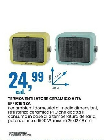 Eurospin Termoventilatore Ceramico Alta Efficienza offerta