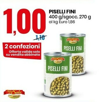 Eurospin Delizie Del Sole Piselli Fini offerta