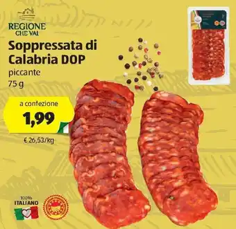 ALDI Regione Che Val Soppressata di Calabria DOP piccante 75g offerta