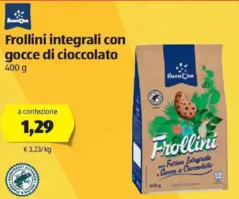 ALDI Frollini integrali con gocce di cioccolato 400 g offerta