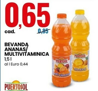 Eurospin Puertosol Bevanda Ananas/ Multivitaminica offerta