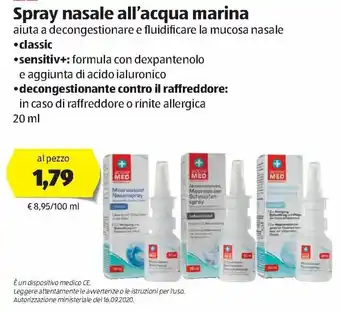 Activa Med Spray Nasale All'Acqua Marina
