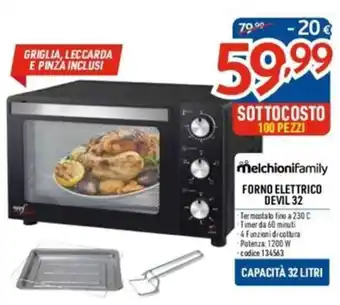 Elettrosintesi melchioni FORNO ELETTRICO DEVIL 32 offerta