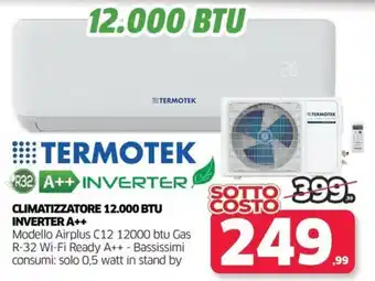 TERMOTEK CLIMATIZZATORE 12.000 BTU INVERTER A++