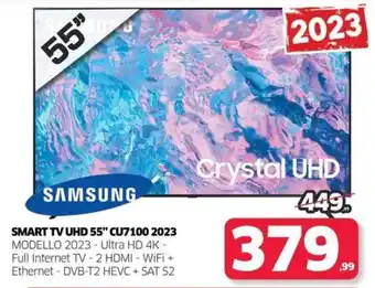 Telitaly SAMSUNG SMART TV UHD 55" CU7100 2023 offerta