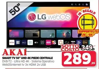 AKAI SMART TV 50" UHD 4K PIEDE CENTRALE