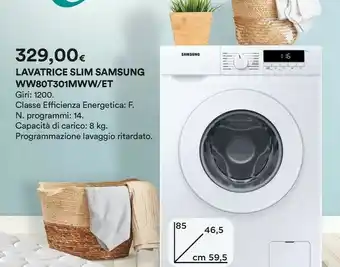 Coop Samsung WW80T301MWW Lavatrice Caricamento Frontale 8 Kg 1200 Giri/min F Bianco offerta