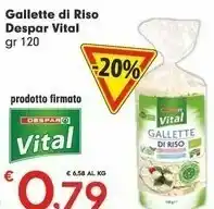 Despar Despar Vital Gallette Di Riso offerta