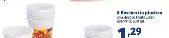 In'S Mercato 8 Bicchieri In Plastica 200 Ml offerta