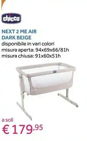Prenatal Chicco Next 2 Me Air Dark Beige offerta