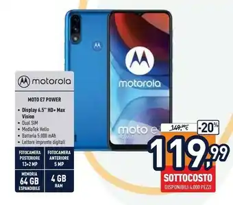 Unieuro Motorola Oto E7 Power offerta