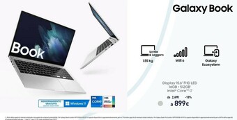 Unieuro Samsung Galaxy Book , 15.6”, Windows 10, Intel Core I5, 8 GB RAM, 512 GB SSD, Mystic Silver offerta