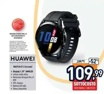 Unieuro Huawei Watch GT 2 (46 mm) offerta
