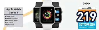 Unieuro Apple Watch Series 3 38 Mm OLED Grigio GPS (satellitare) offerta