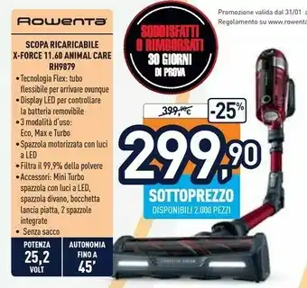 Unieuro Rowenta Scopa elettrica offerta
