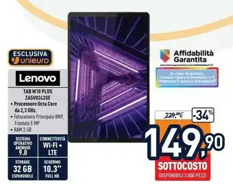 Unieuro Lenovo Tab M10 Plus ZA5V0243SE offerta
