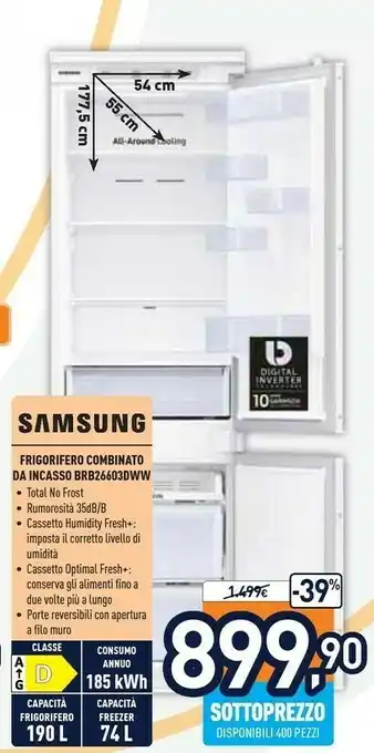 Unieuro Samsung BRB26603DWW Frigorifero Con Congelatore offerta