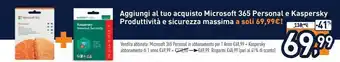 Unieuro Microsoft 365 Personal + Kaspersky offerta