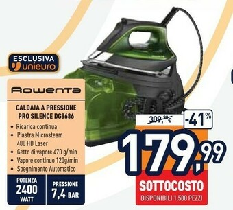 Unieuro Ferro da stiro con caldaia offerta