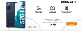 Unieuro Samsung Galaxy S20 FE 5G SM-G781B 16,5 Cm (6.5") 128 GB USB Tipo-C Blu Marino Android 10.0 4500 MAh offerta