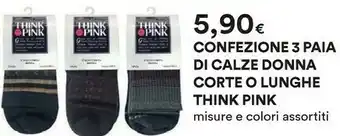 Coop Think Pink 3 Paia Di Calze Donna Lunghe offerta