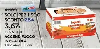 Coop Legnetti Accendifuoco In Scatola offerta