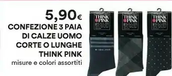 Coop Think Pink 3 Paia Di Calze Uomo Corte offerta