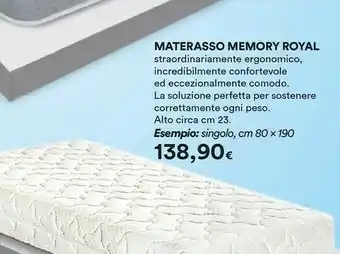 Coop Materasso Memory Royal offerta