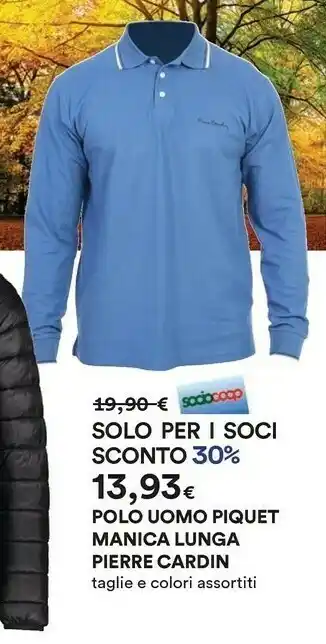 Coop Pierre cardin Polo Uomo Piquet Manica Lunga offerta