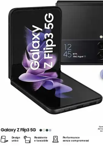 Unieuro Samsung Galaxy Z Flip3 5G 128GB Green RAM 8GB Display 1,9" Super AMOLED/6,7" Dynamic AMOLED 2X offerta