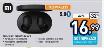 Unieuro Xiaomi Auricolari Earbuds Basic 2 offerta