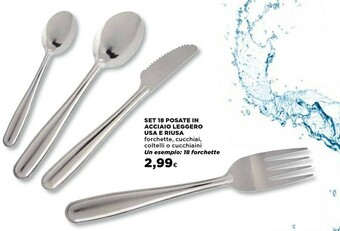 Set 18 Posate In Acciaio Leggero Usa E Riusa Forchette