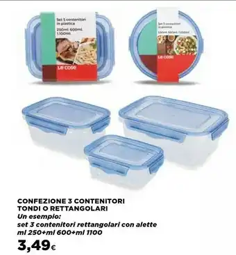 Coop Le Cose Confezione 3 Contenitori Tondi O Rettangolari offerta