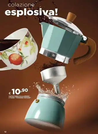 Coop Caffettiera In Alluminio 3 Tazze Tognana Vintage offerta